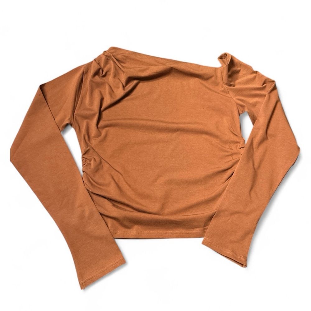 J. Crew Women’s Asymmetrical off-the-shoulder top in stretch cotton blend Size L
